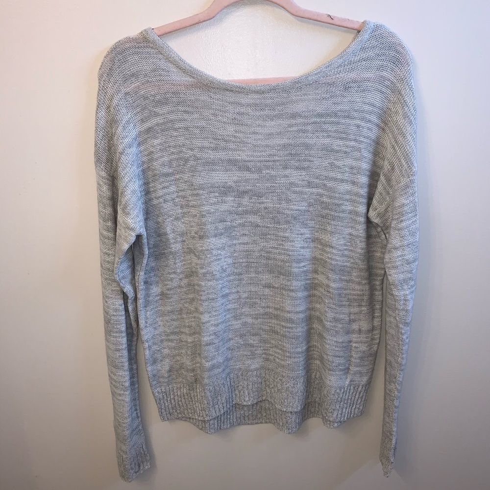 thin sweater with detailed back